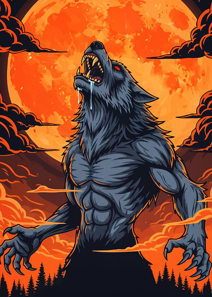 Werewolf Howling Moon