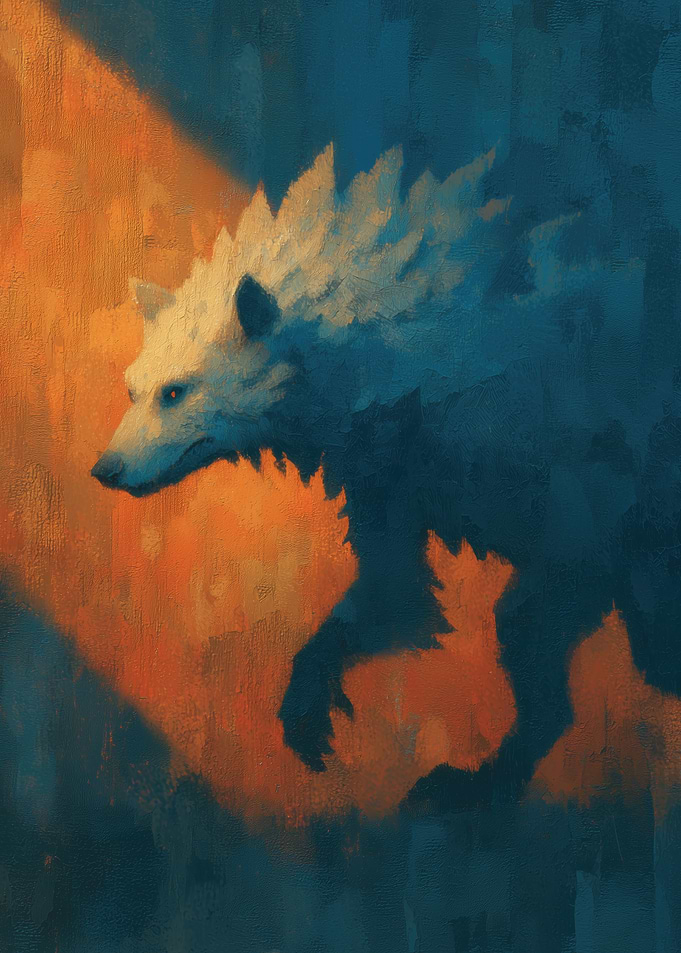 Abstract Wolf Painting