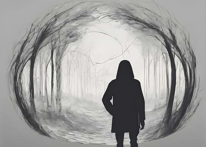 Silhouette in Forest