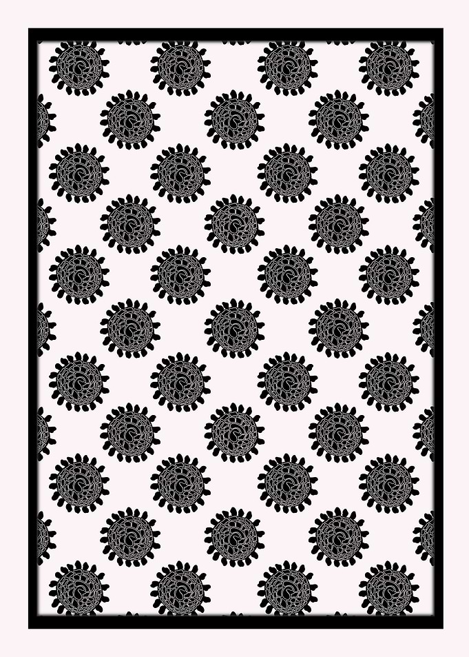 Monochrome Botanica – Black on White Floral Circles