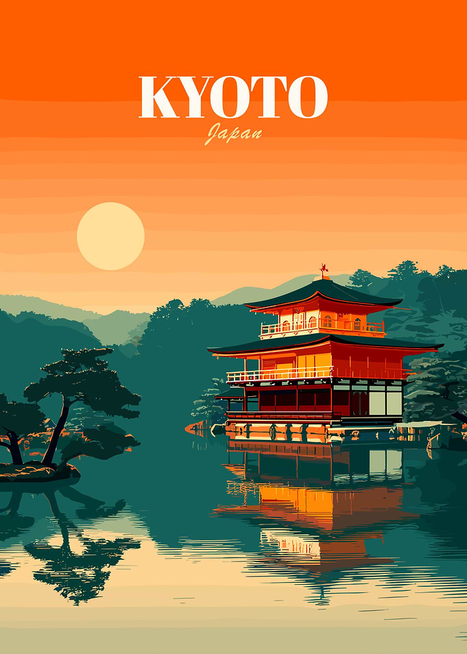 Kyoto Japan Temple Landscape Art