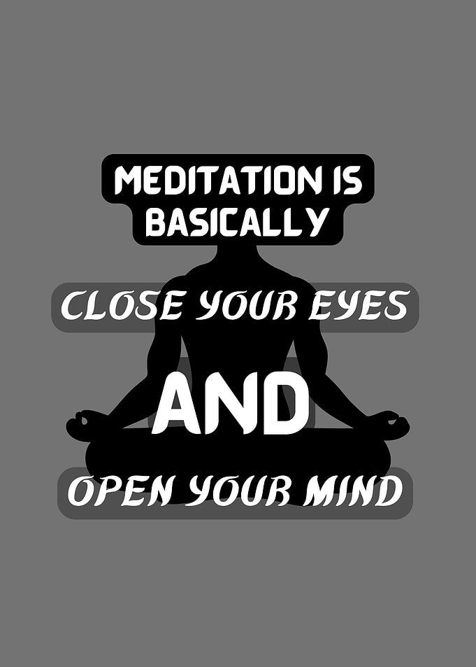 Meditation Quote with Silhouette