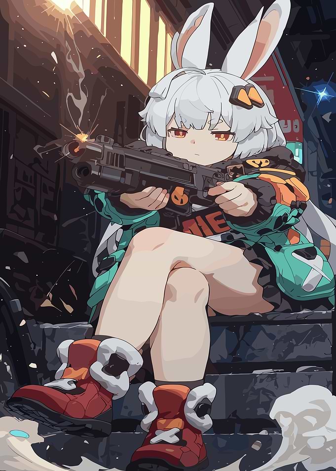 Anime Girl with Gun