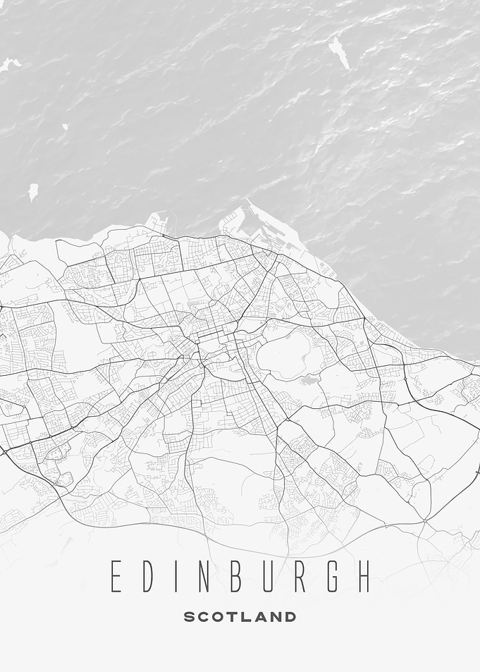 Edinburgh, Scotland - Modern Urban City Map Print