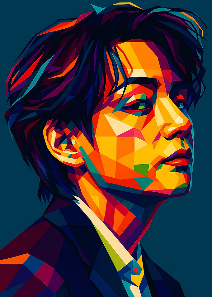 Kpop V Pop Art Portrait