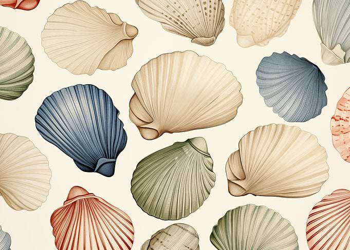 Seashells Pattern Art
