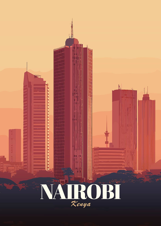Nairobi Kenya Skyline Illustration