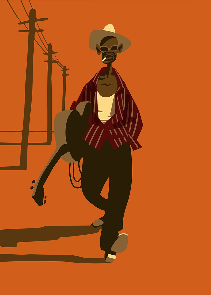 Bluesman with Guitar
