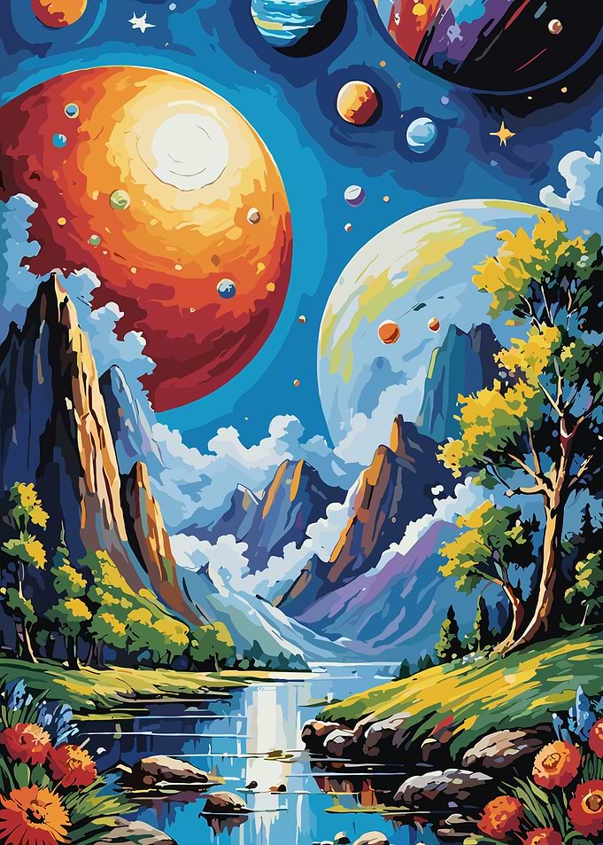 Planetary Landscape Painting