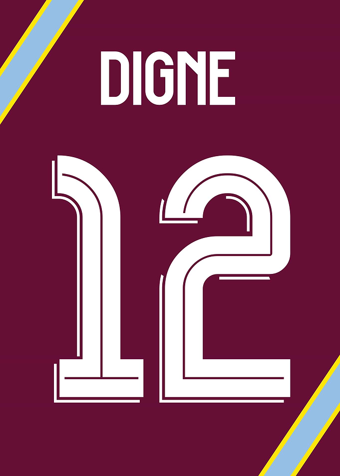 Lucas Digne 12 Aston Villa Poster