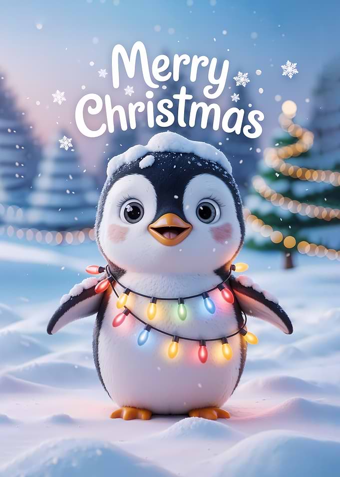 Festive Penguin Merry Christmas