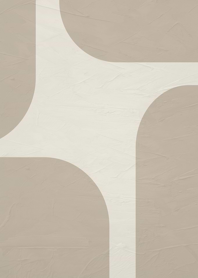 Abstract Beige and White Geometric Art