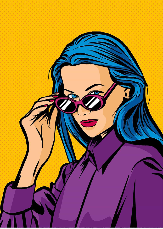 Pop Art Woman with Sunglasses