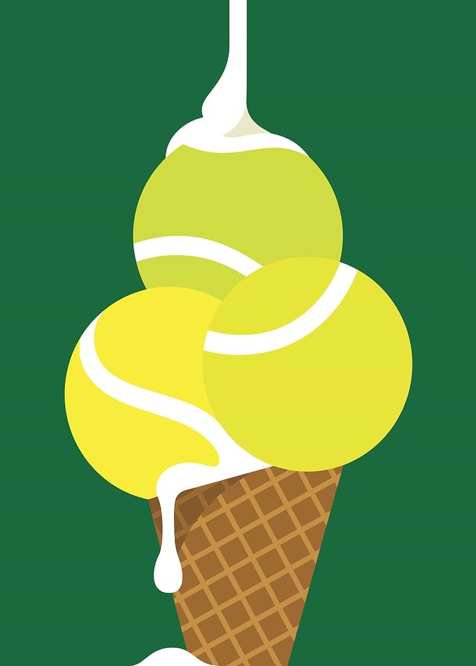 Tennis Ball Ice Cream Cone