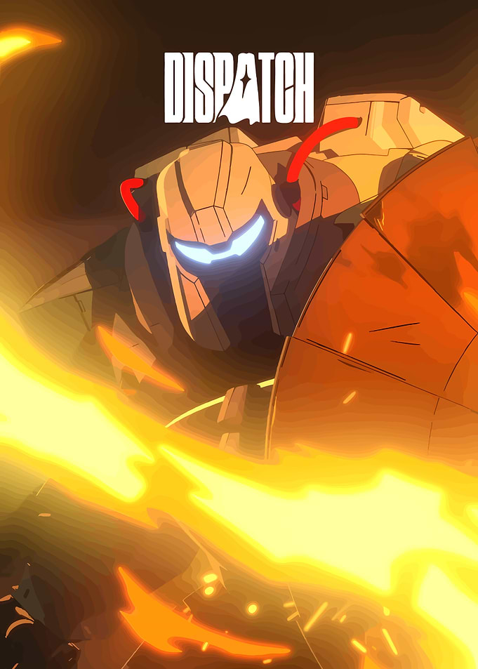 Dispatch Robot in Fiery Action