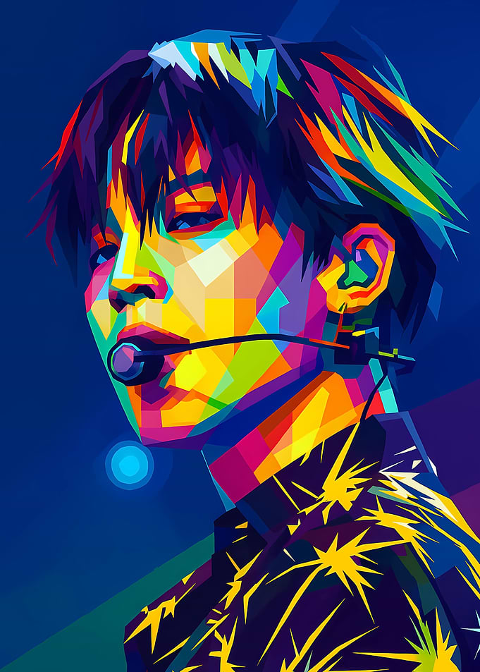 Kpop Colorful Portrait of a Singer