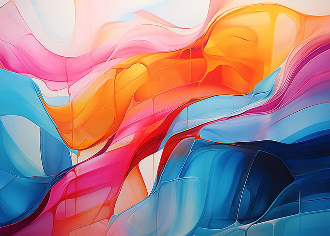 Abstract Colorful Fluid Painting