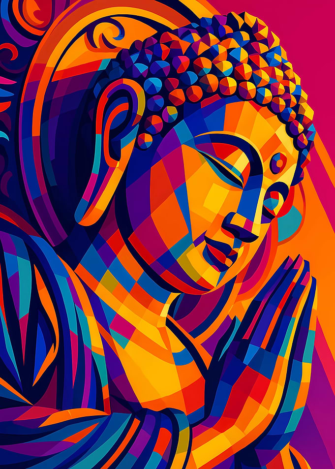 Colorful Buddha Illustration