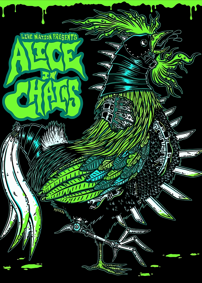 Alice in Chains Rooster Illustration