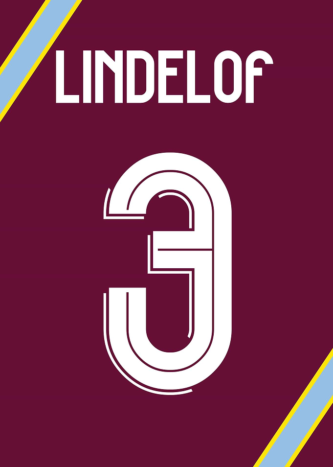 Victor Lindelof 3 | Aston Villa | Poster