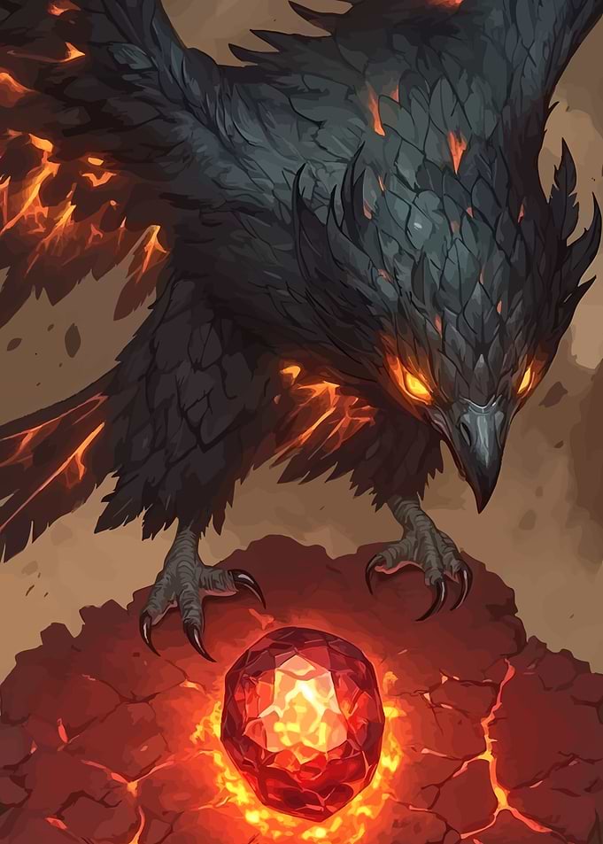 Fiery Raven Gemstone