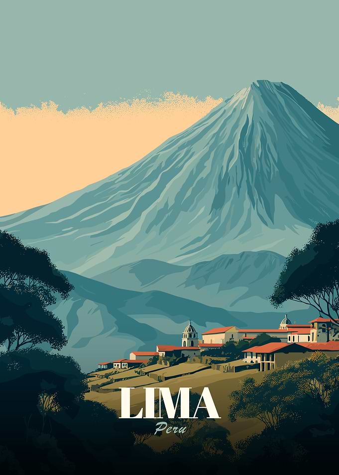 Lima, Peru Travel Poster