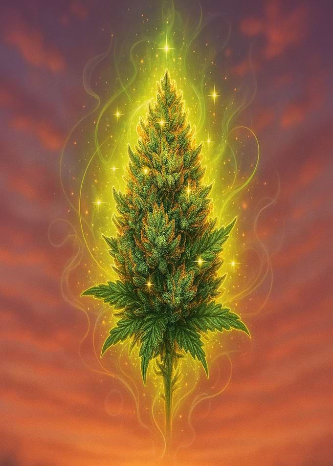 Glowing Cannabis Bud Art