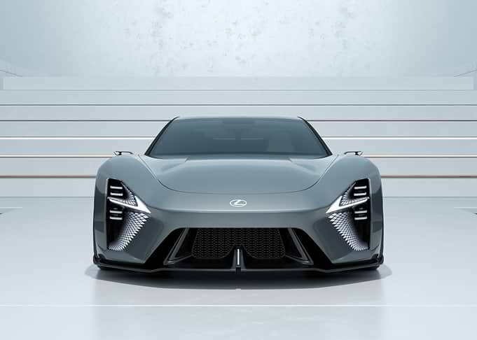 Futuristic Gray Lexus Car Front View