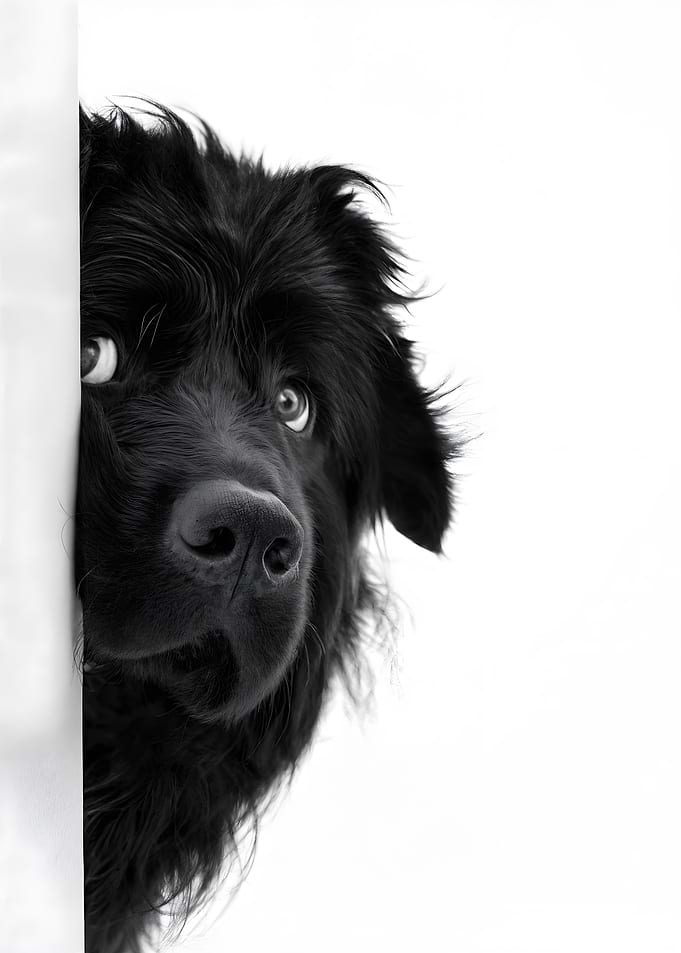 Black Dog Peeking