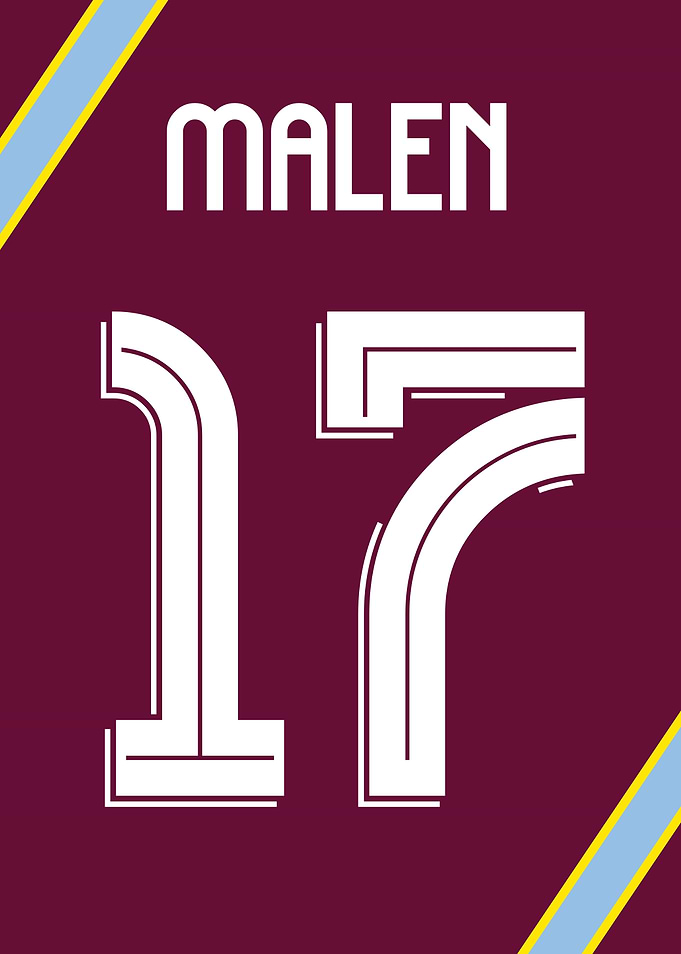 Donyell MALEN 17 Aston Villa Football Poster