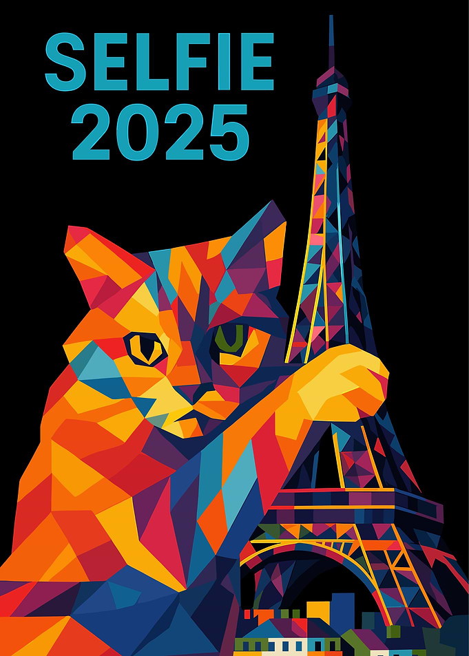 Selfie 2025: Cat and Eiffel Tower