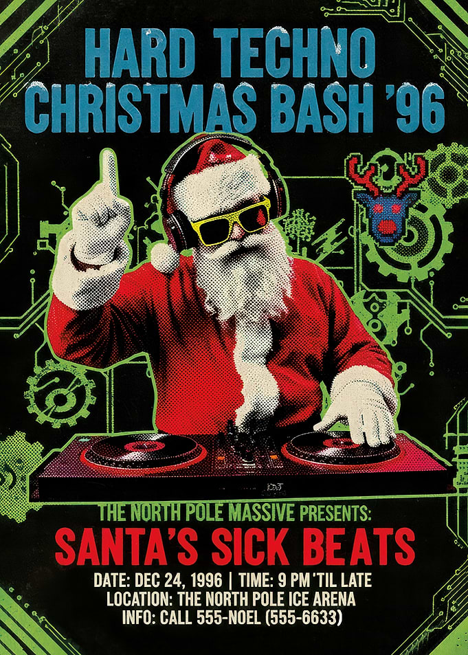 Hard Techno Christmas Bash '96 Poster