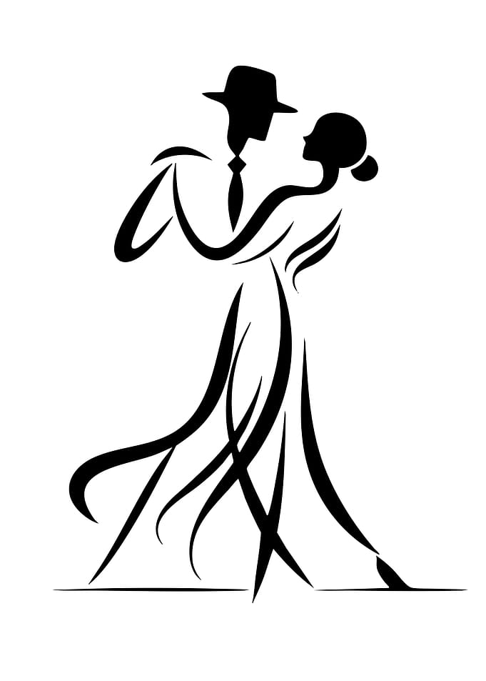 Elegant Tango Dancers Silhouette