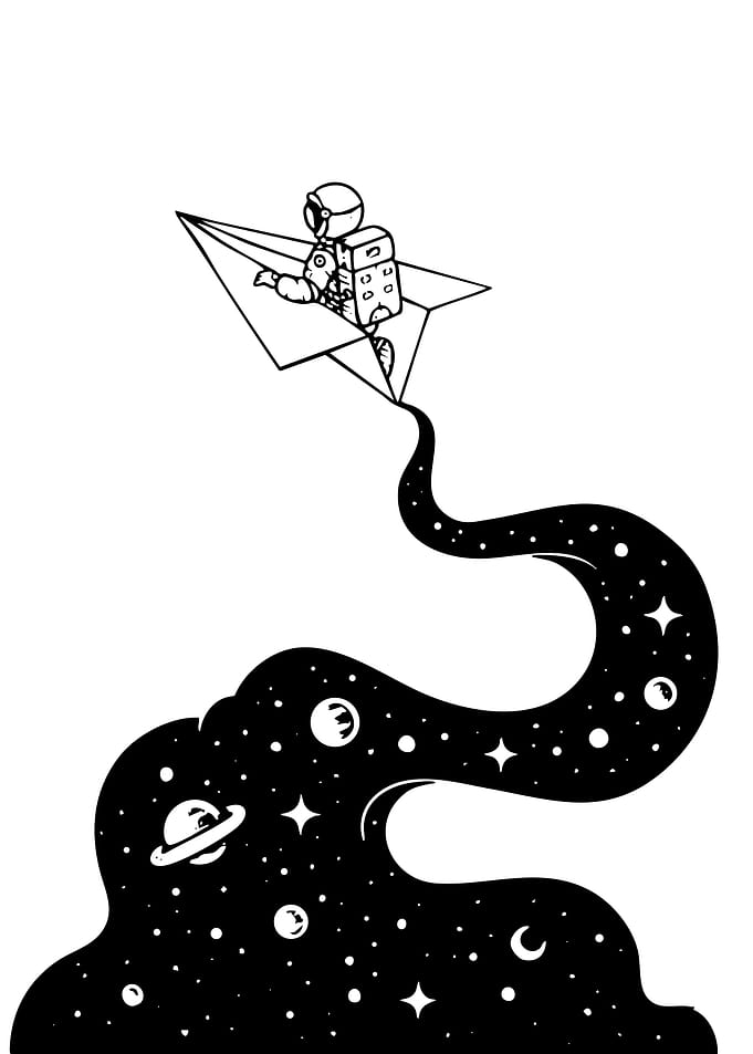 Astronaut Paper Plane Space Dream