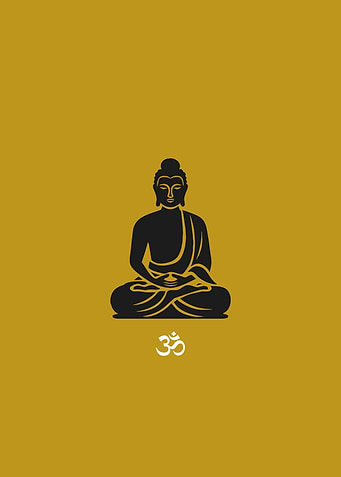 Buddha Silhouette with Om Symbol