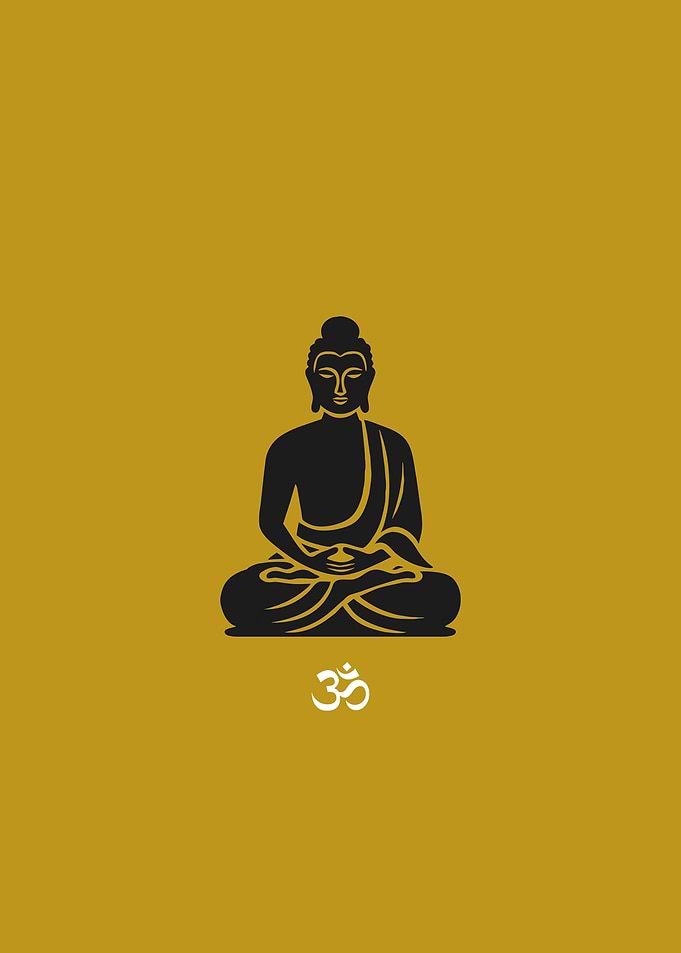 Buddha Silhouette with Om Symbol