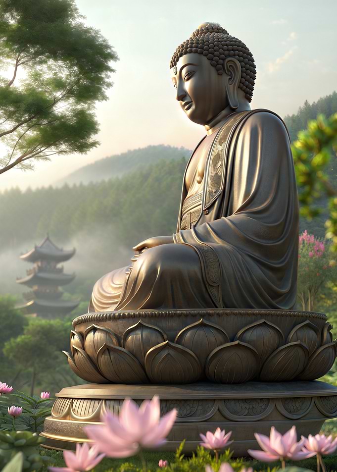 Buddha Statue in Lotus Position