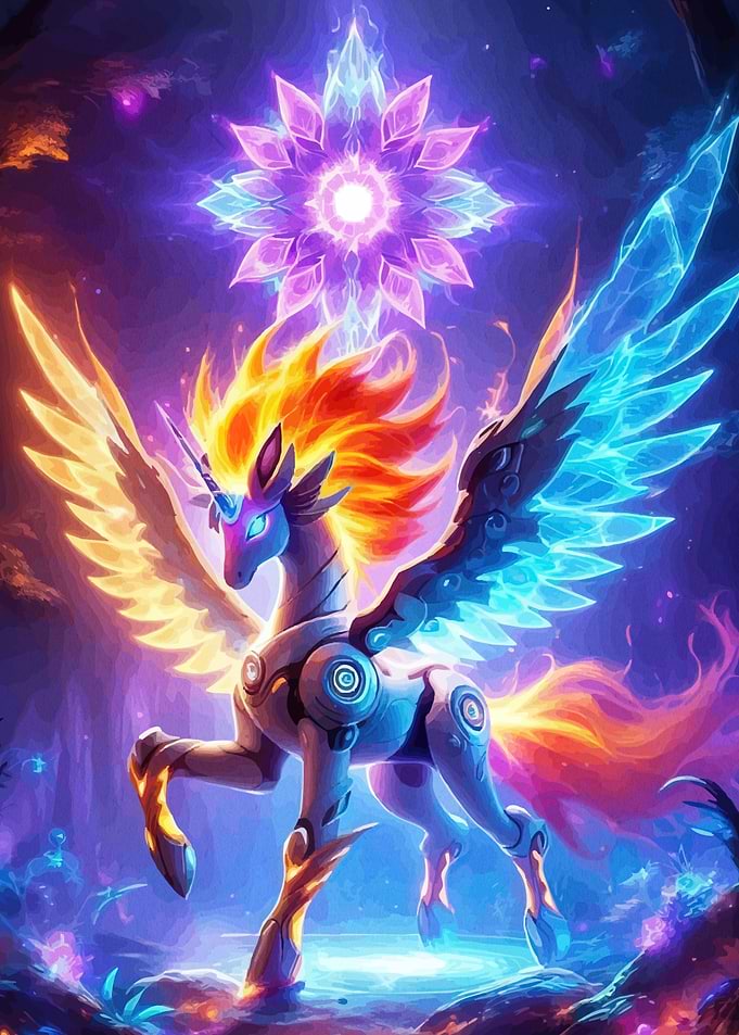Cyberpunk Unicorn Wings Star