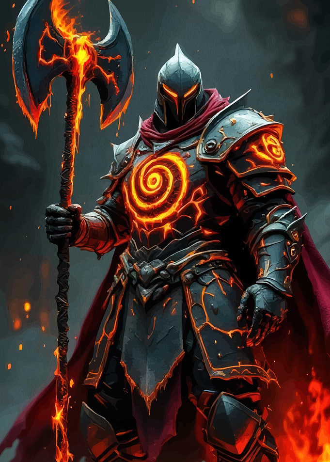 Fiery Knight Axe