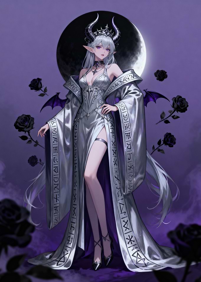 Dark Elf Queen with Roses
