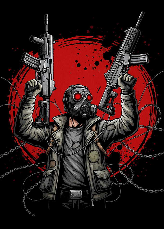 Post-Apocalyptic Warrior with Guns