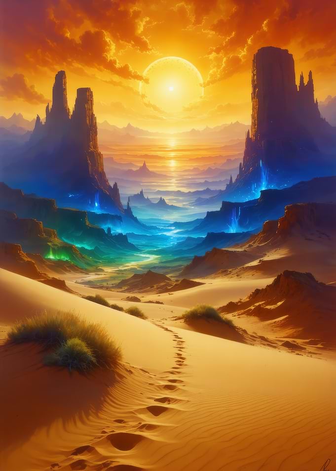 Golden Desert Sunset