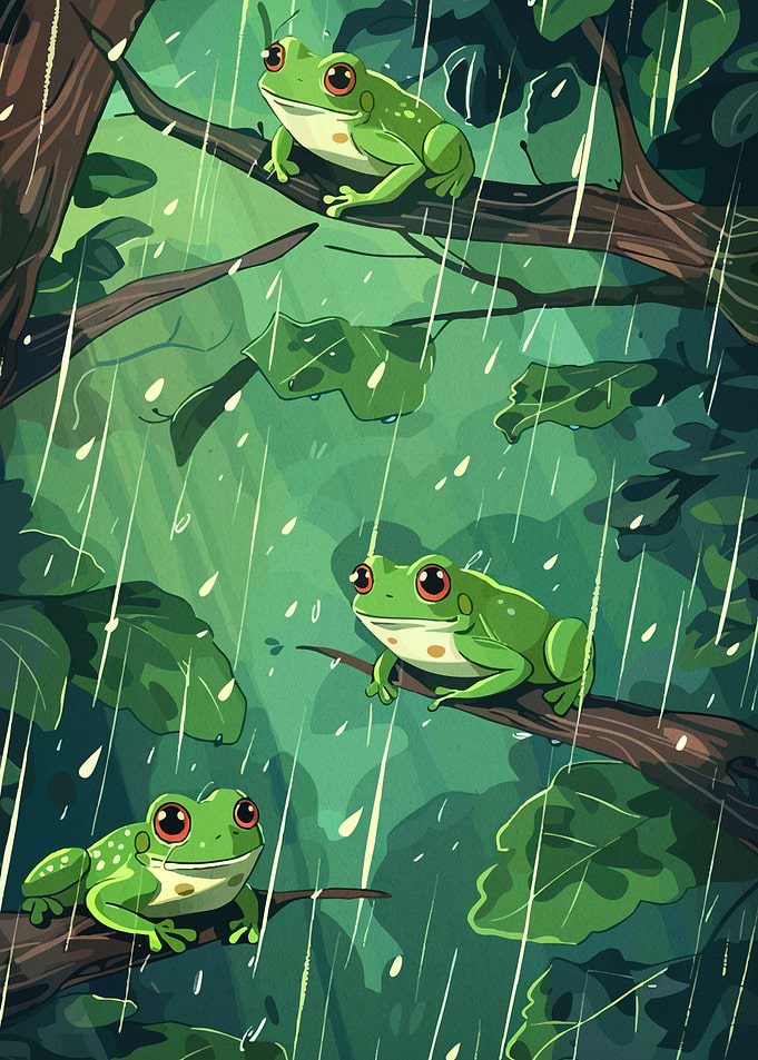 Frogs in the Rain