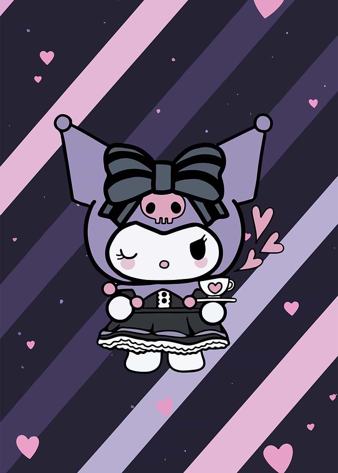 Kuromi Maid with Tea Cup