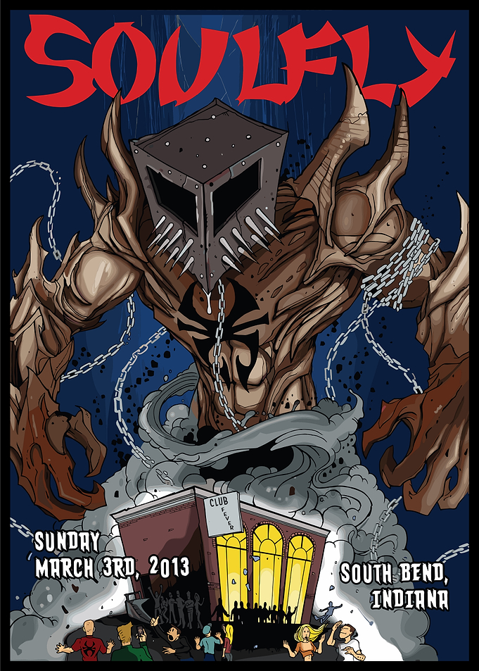 Soulfly Concert Poster, South Bend Indiana