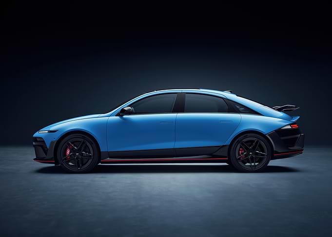 Blue Hyundai Ioniq 6 N Side View