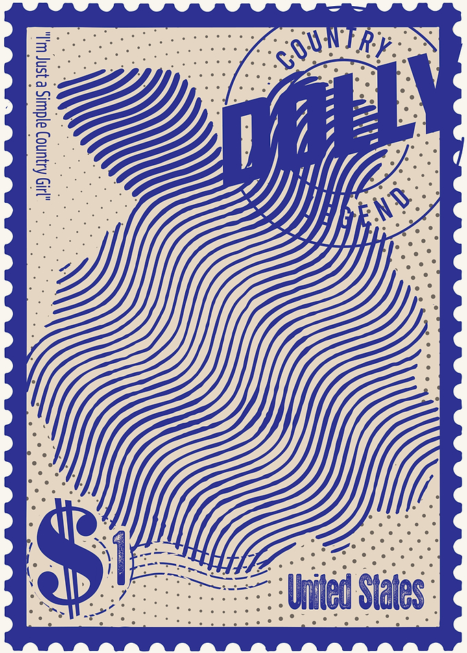 Dolly Parton Stamp Art