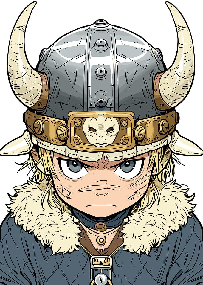 Viking Warrior Cartoon Portrait