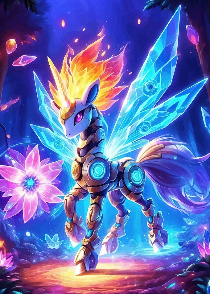 Crystal Winged Unicorn Enchanted Forest
