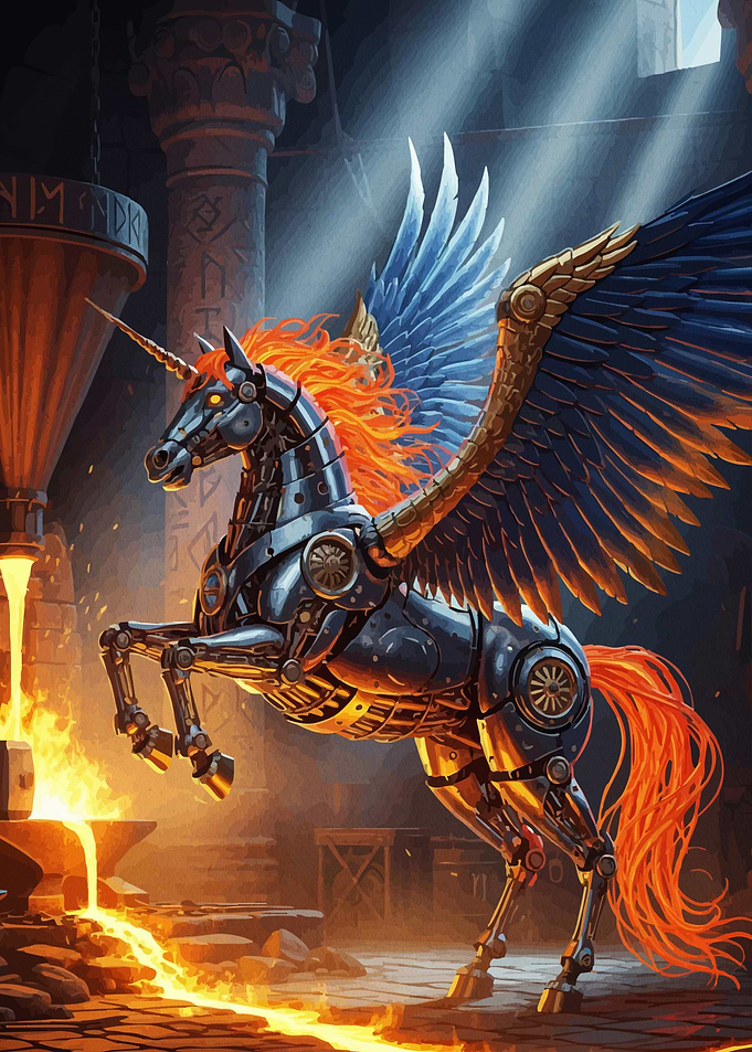 Mechanical Unicorn Pegasus Foundry